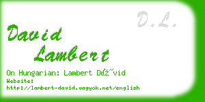 david lambert business card